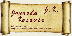 Javorko Kosović vizit kartica